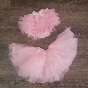 Tutu & Diaper cover in pink.